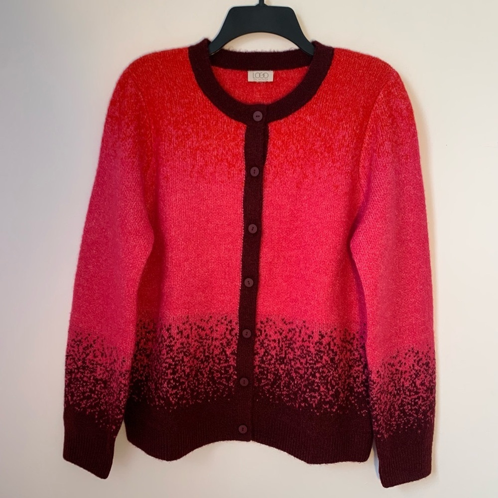 Logo Brushed Pink Ombré Cozy Cardigan Medium - Picture 2 of 10